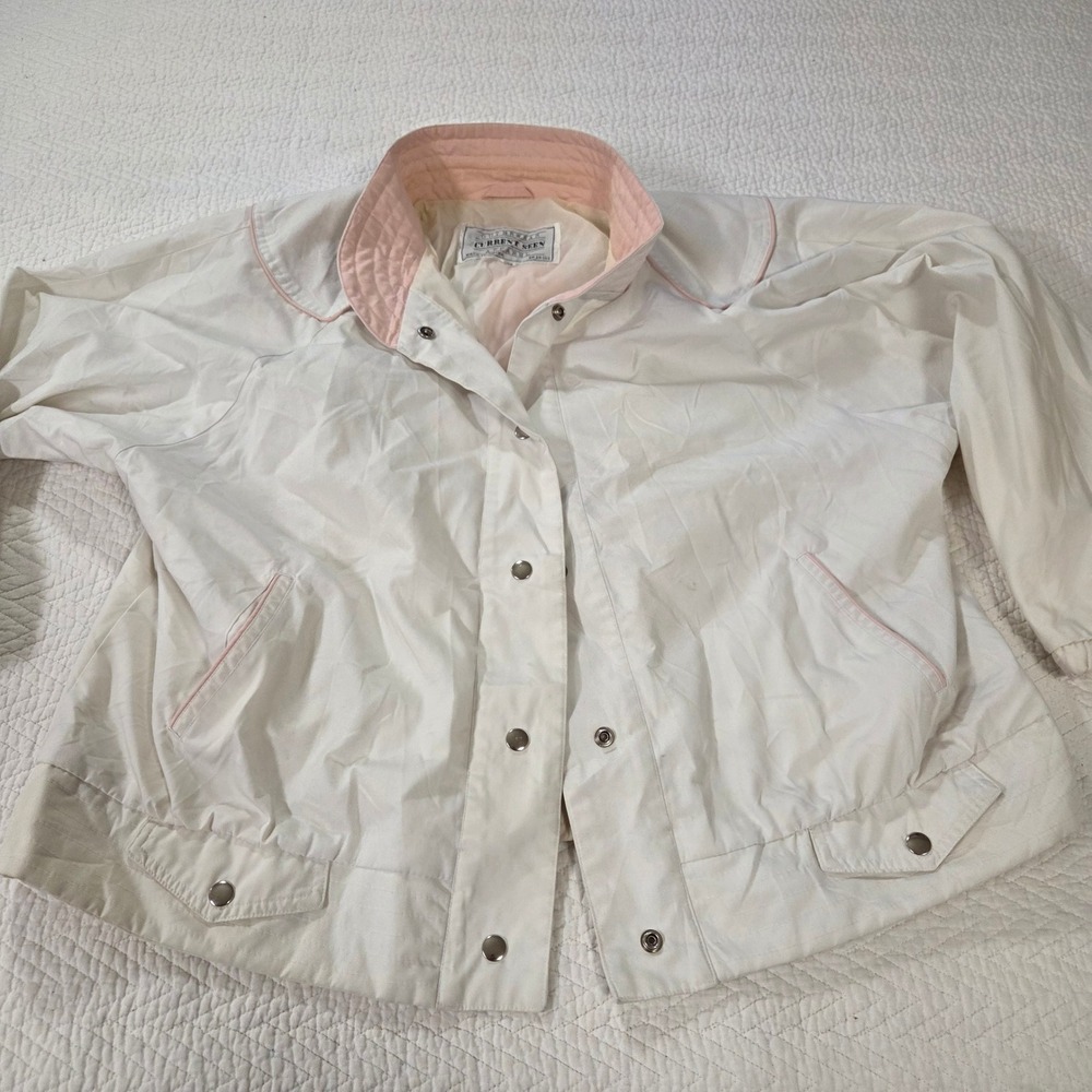 Current Seen Vintage 90s White Pink Snap Bomber Jacket Womens Plus Size 20W